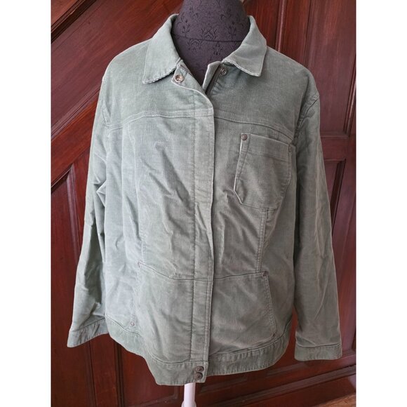 Vintage Fashion Bug Sage Green Corduroy Jacket 20w - Picture 1 of 9
